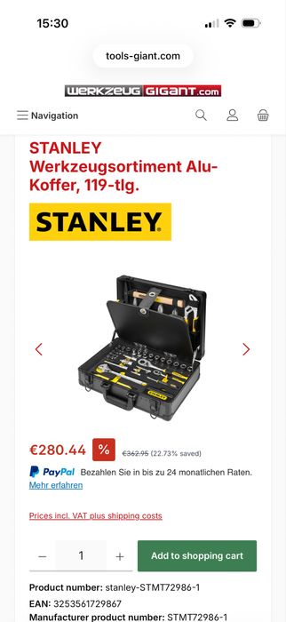 STANLEY ръчни инструменти 119 части