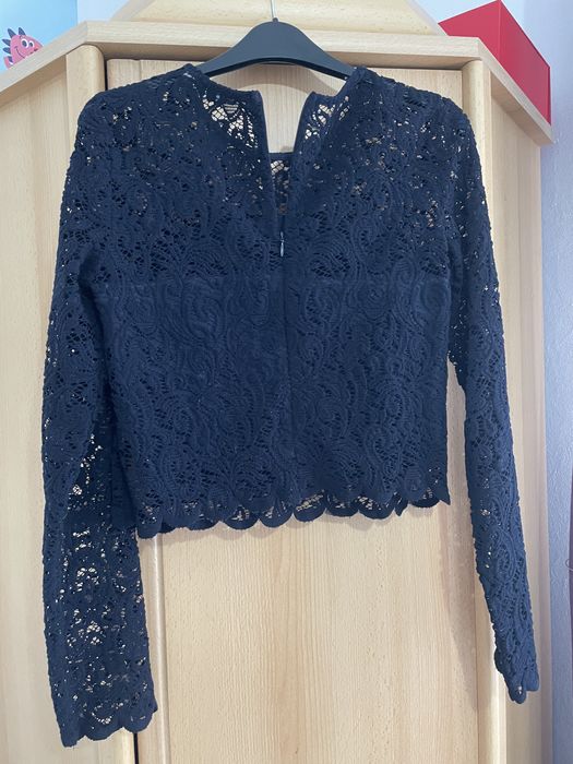 Vand bluza eleganta dantela bleumarin