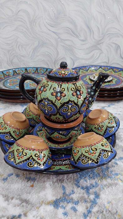 Milliy sopol idishlar choynak piyola v.h.k...