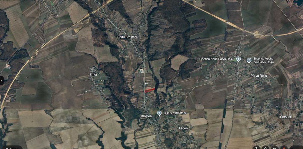 Vand teren in Brosteni cu deschidere 55ml la DN65