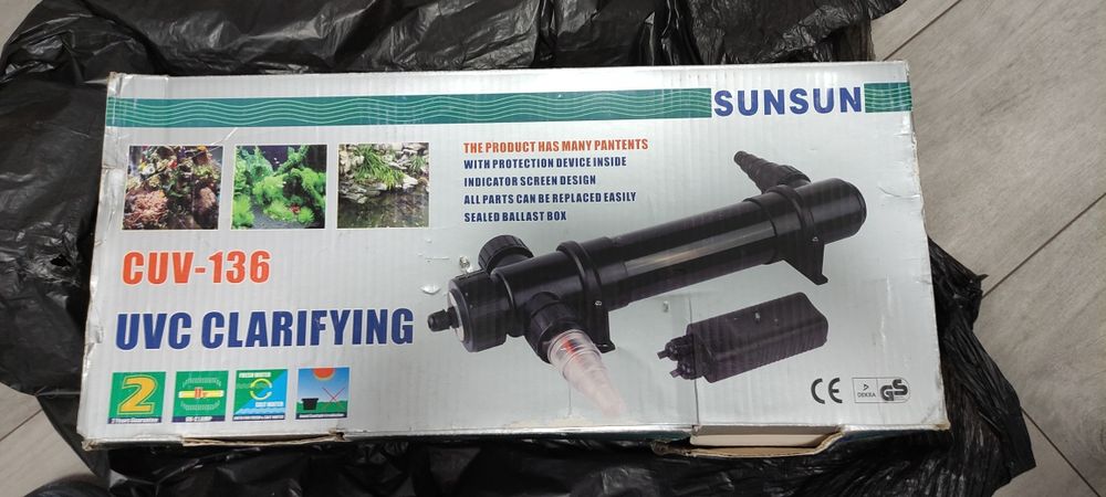 Lampă UVC SUNSUN 36W Iazuri/acvarii mari nouă+compresor aer