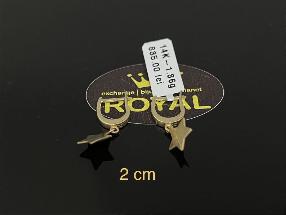 Bijuteria Royal CB: Cercei dama aur 14k 1,86gr