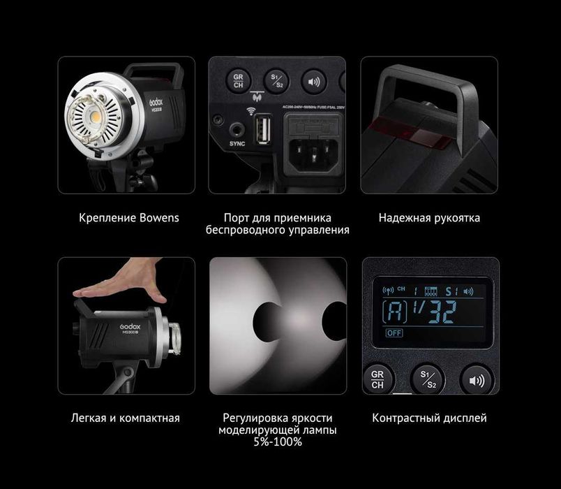 Студийная вспышка Godox MS200 / MS300