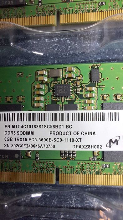 Sodimm DDR5 8gb, 5600 Mhz, Micron, memorie laptop noua