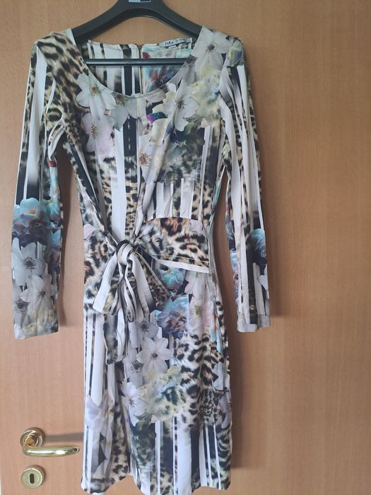 DiKa елегантна рокля с леопардов принт и цветя
