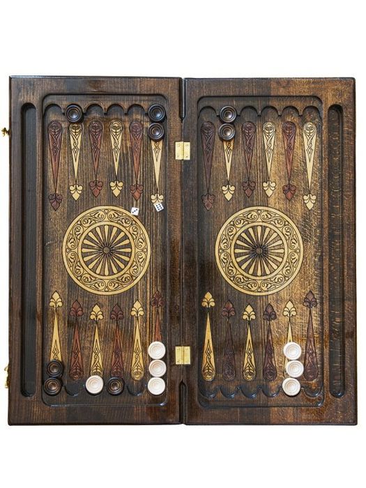 Joc de sah si table din lemn masiv gravat manual Cora 11004B