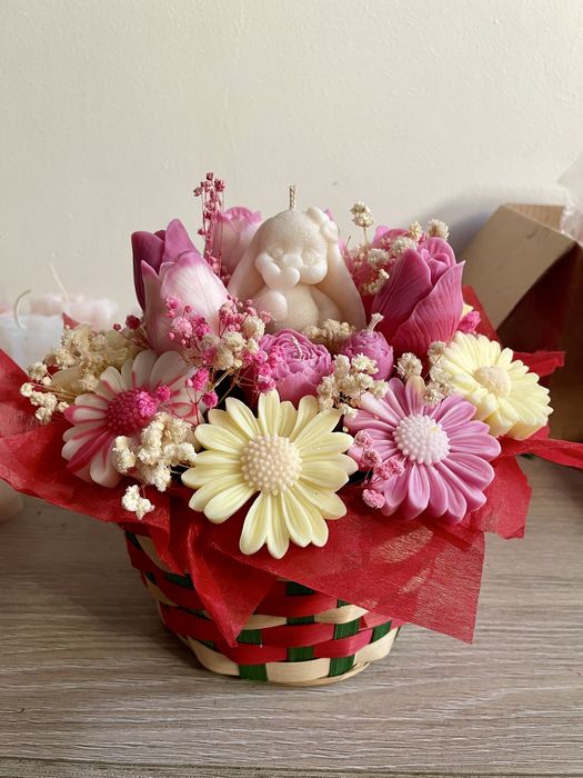 Aranjament din lumanari parfumate din ceara de soia