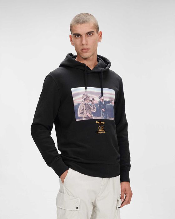 Barbour x C.P. Company Graphic Hoodie ОРИГИНАЛЕН мъжки суичър - М