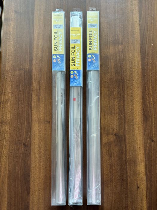 Set 3 buc Folie protectie solara Gekkofix, argintie, 0.75m x 2m