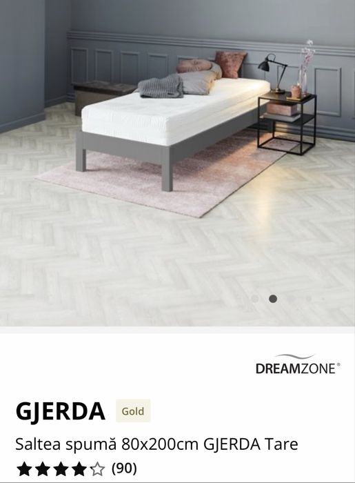 Vand Saltea spumă 80x200 GJERDA Tare