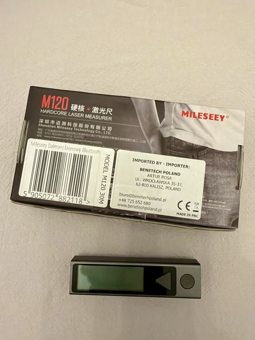 Vand Telemetru cu laser Mileseey M120, USB, Bluetooth, 30m, 90x23x13.7mm