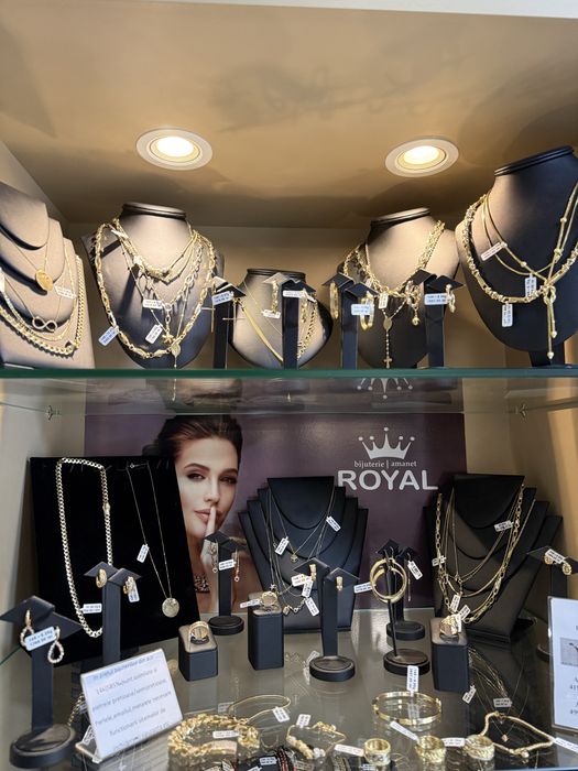 ROYAL: Bijuterii AUR 14K/Bratara, Lant, Inel Colier/Bijuterie 585 dama