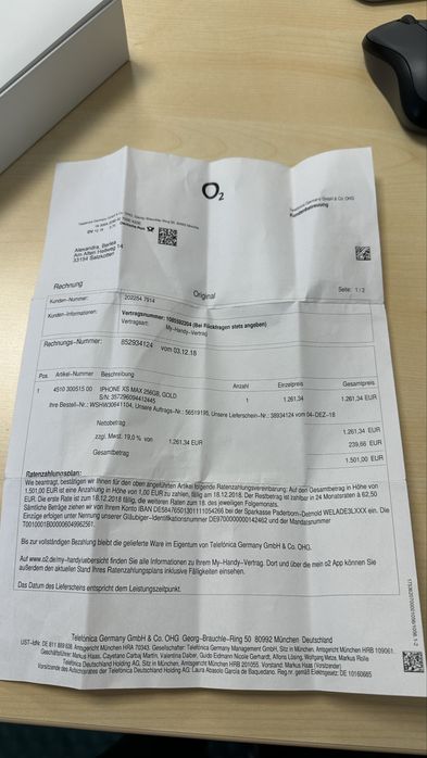 Iphone Xs Max 256GB Gold