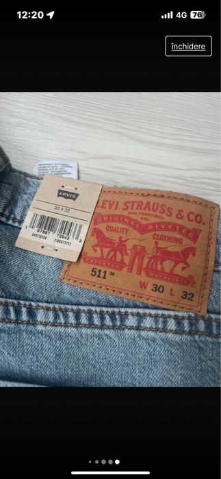 Blugi Levis W30.  L32