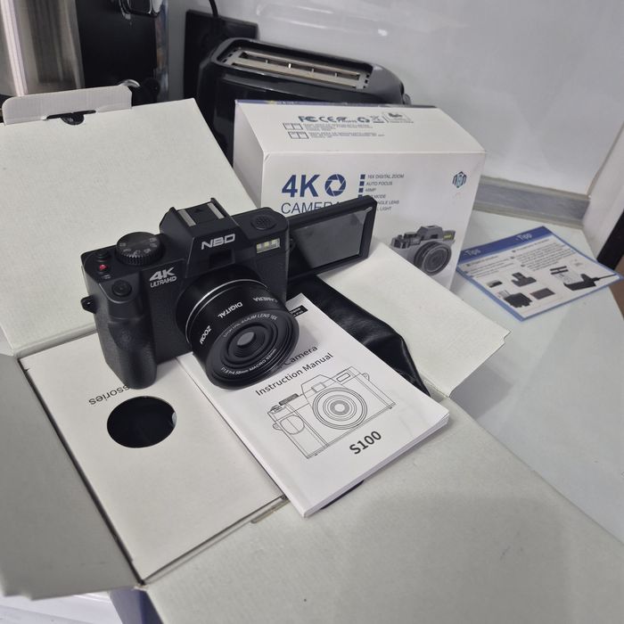 4КЦифров фотоапарат NBD, 48 MP, 3,0 инча IPS, 32 GB SD карта, 2 батери