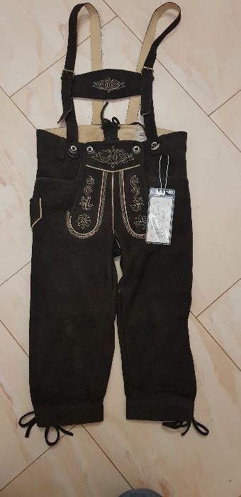 Детски кожен гащиризон от естествен велур