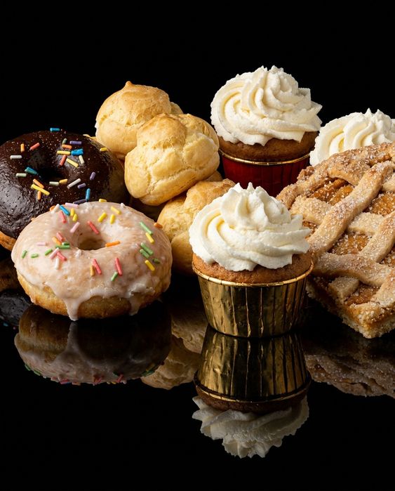 Выпечка пироги мафины пончики эклеры торты