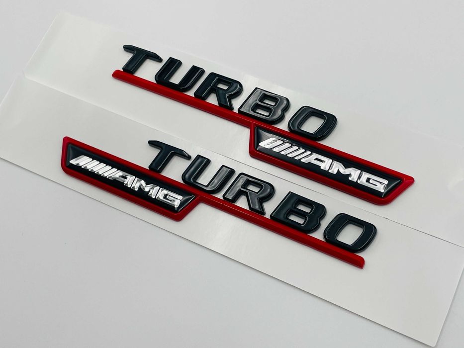 Embleme Compatibile Mercedes turbo AMG negru rosu