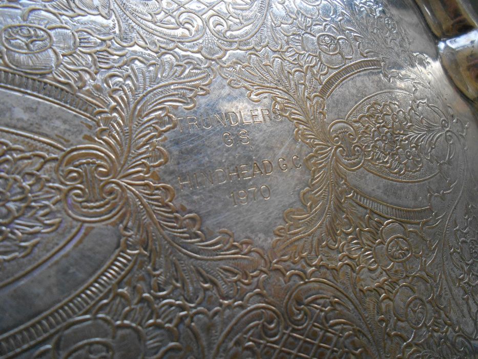 Месингова посребрена чиния от 1970 година