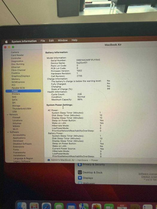 Macbook Air 13'' M1, 8/256