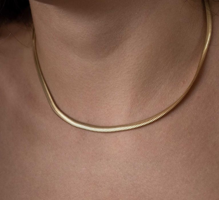 Сребърно колие змийска плетка, изящтно сребърно колие, сребро 925