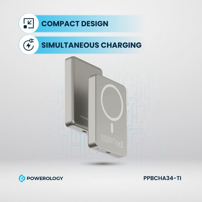 PowerBank 10000mAh MagSafe Aluminum Power Bank with Battery Level Ind