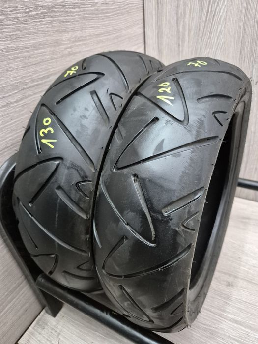 Set anvelope moto 120 70 12 cu 130 70 12 Continental Contitwist