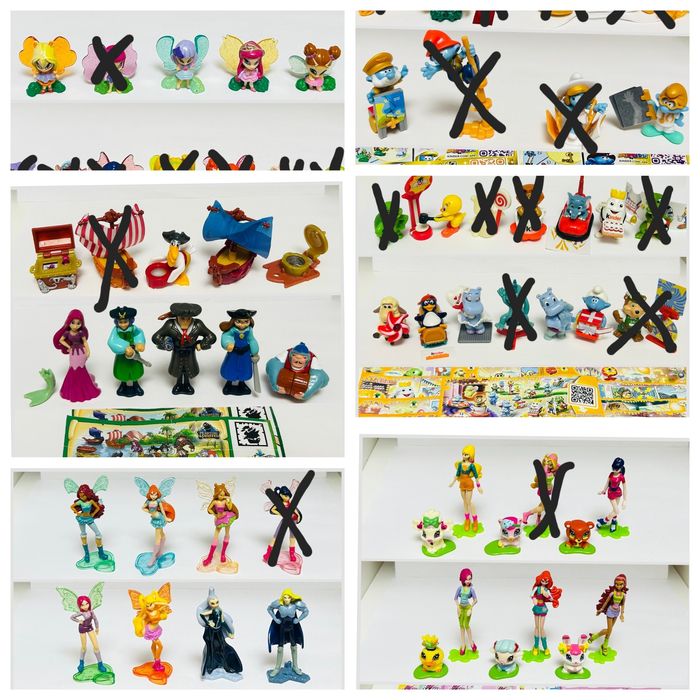 Фигурки киндер животные, бегемоты, марио и т.д