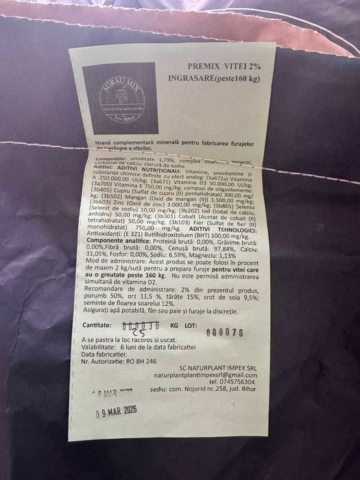 Premixuri Vitei/Vaci