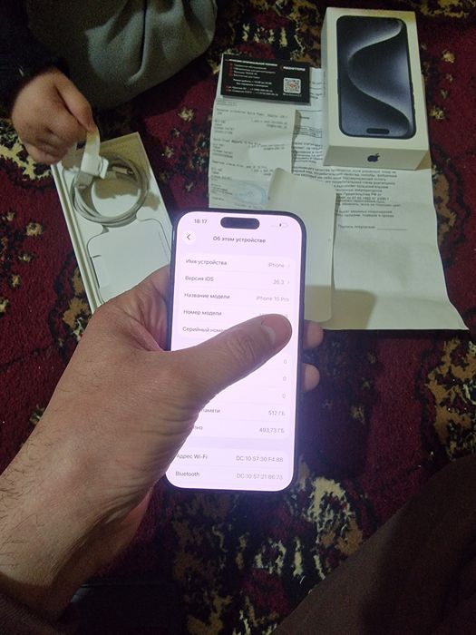Iphone 15 Pro. 512 GB Emkost 89% Umuman qrchilgan joyi yoʻq