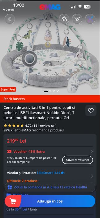 Centru de activitati bebe impecabil doar probat