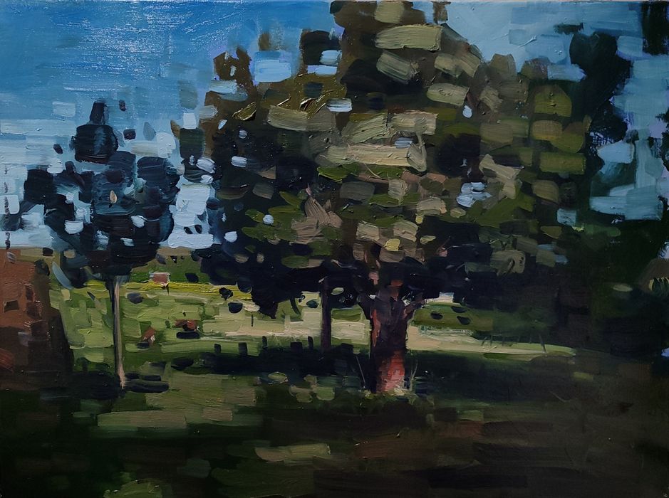 Tablou ulei pe pânză 50x70 cm – Peisaj "Nucul"