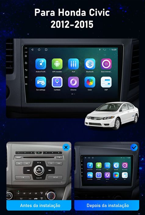 Navigatie Android dedicata HONDA Civic Sedan (2012-2015).