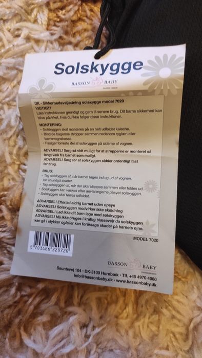Сенник за бебешка количка - Basson Baby Solskygge Датска марка за бебе