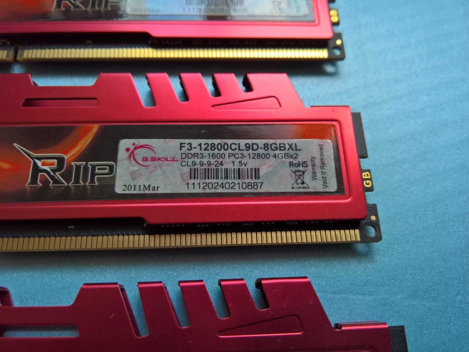 16GB G.Skill RipJawsX  (4 x 4GB DDR3) F3-12800CL9D-8GBXL, 1600MHz