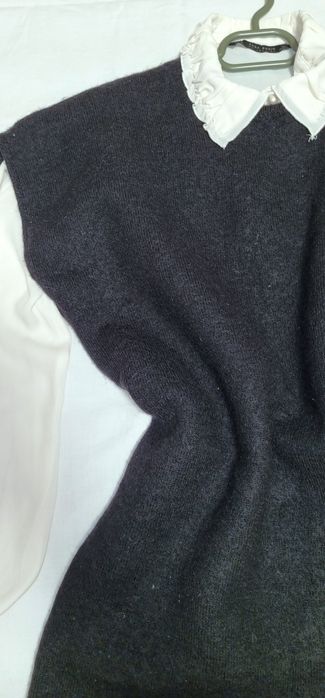 Rochie  stil vesta fără maneci, 80% lână