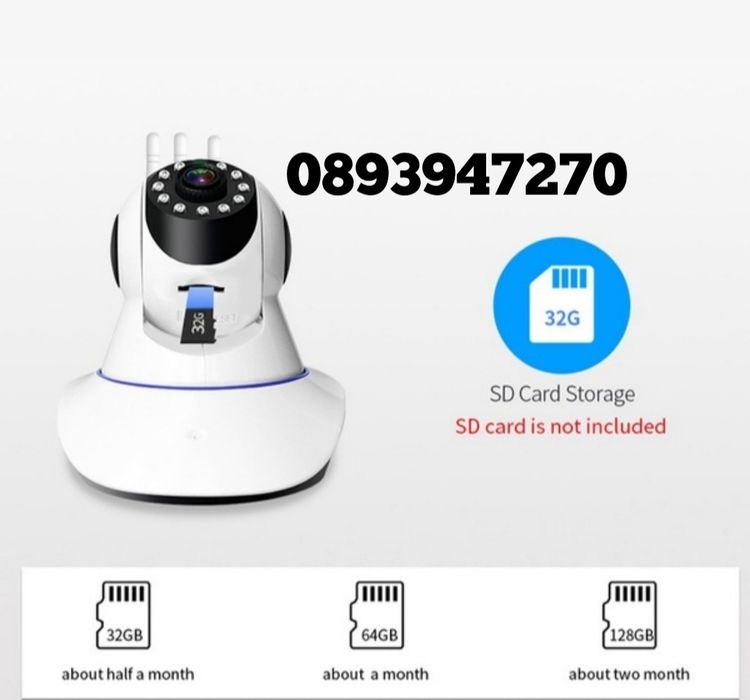 ПРОМО! Вътрешна Безжична Камера WiFi  Видеонаблюдение на Дома