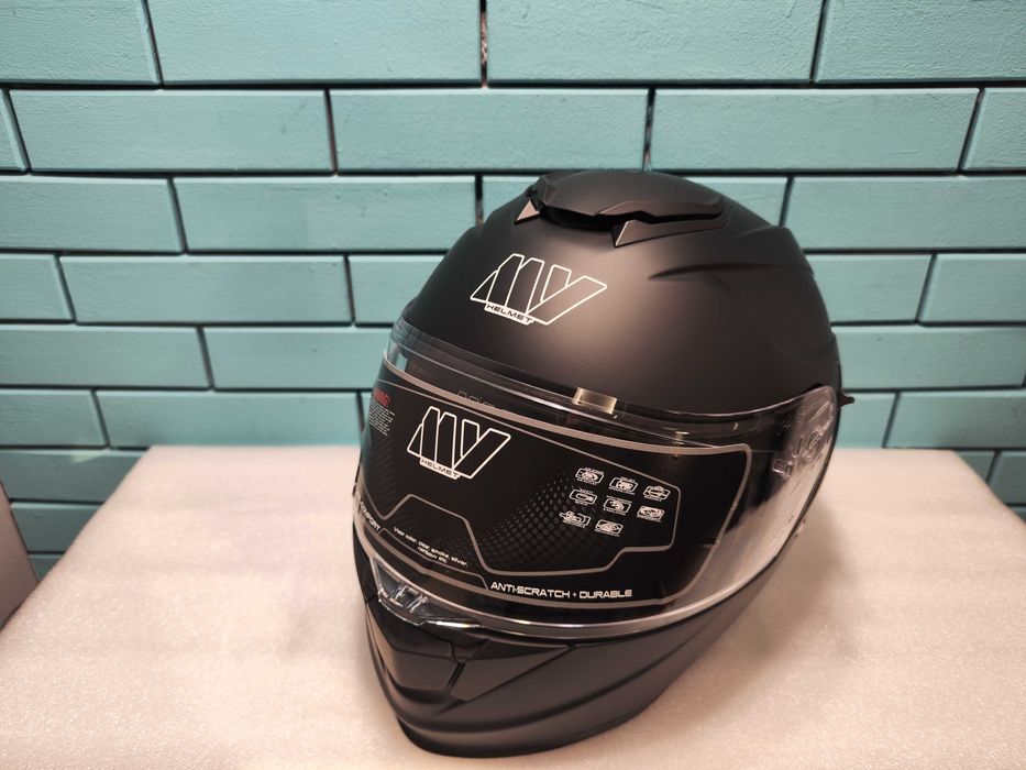 Мотористка каска MY 935, модулна, двойно стъкло, ECE 22.06 BLACK XL N1