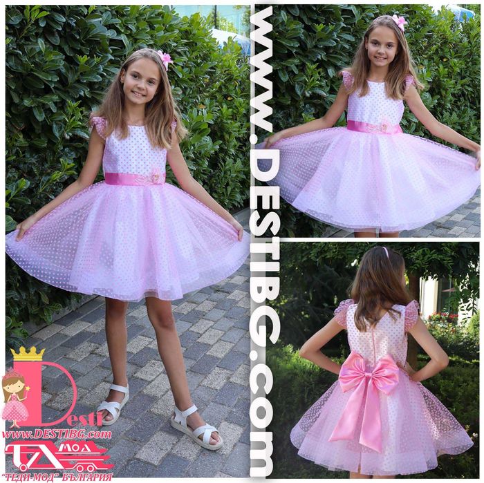 Детски Рокли Теди-Мод тип туту с голяма панделка