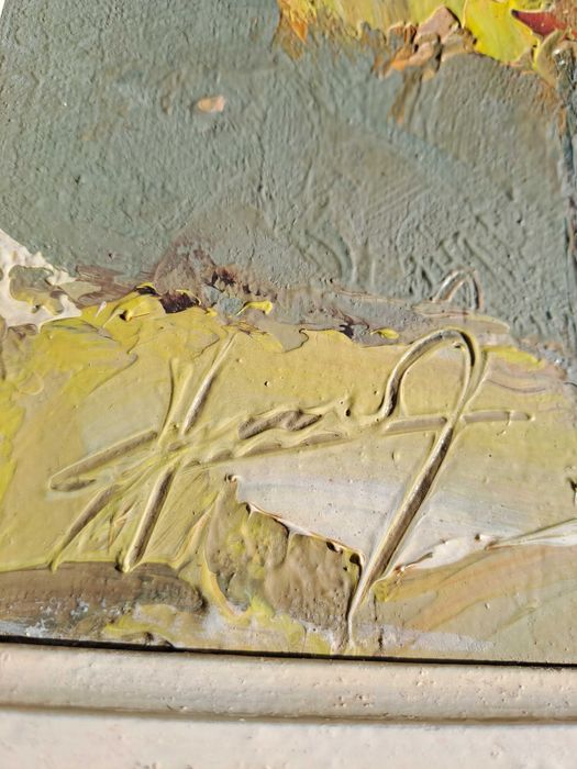 tablou vechi pictura pe pfl 36/46 cm semnat