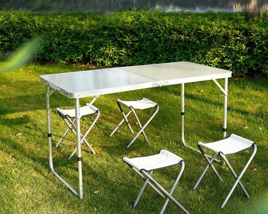 ПРОМОЦИЯ!!! Комплект сгъваема маса и 4 стола Malatec