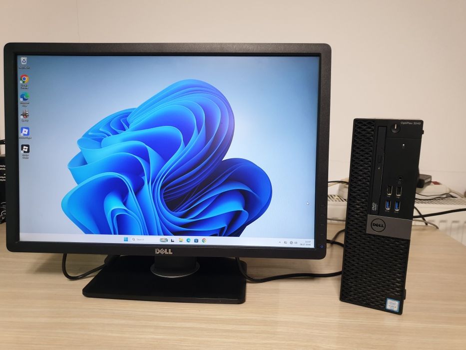 Calculator complet Dell :unitate Dell i3 gen6+monitor Dell 22+maus+tastatura+cabluri