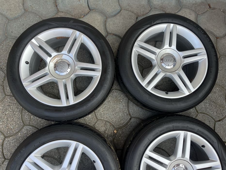 Jante aliaj 5x112mm, anvelope 225/50 R17, Audi A4 B6, B7, A6 C6, A3
