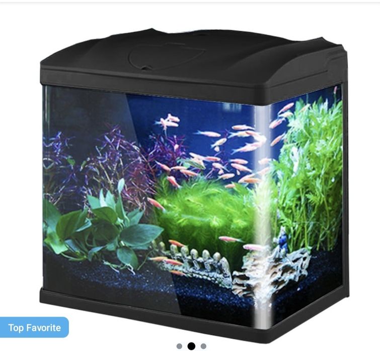 Vand acvariu nefolisit 23×16×27.5, 7 l negru + incalzitor