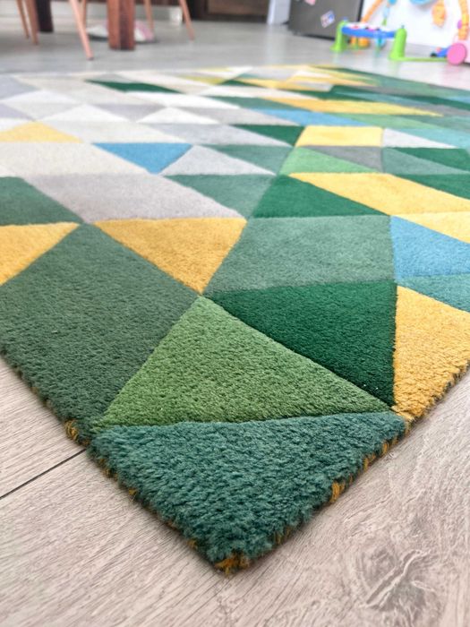 Covor Illusion Prism Green/Multi. 100% lana