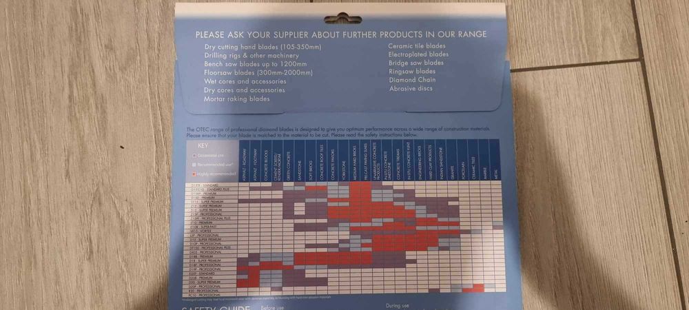 Panza diamantata OTEC pentru beton, asfalt, fierbeton