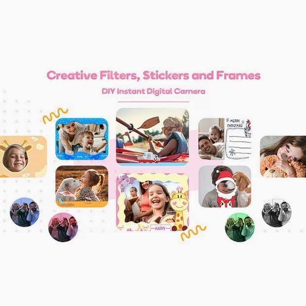 Aparat Foto Copii cu printare instanta. blue/pink Nou ambalat!