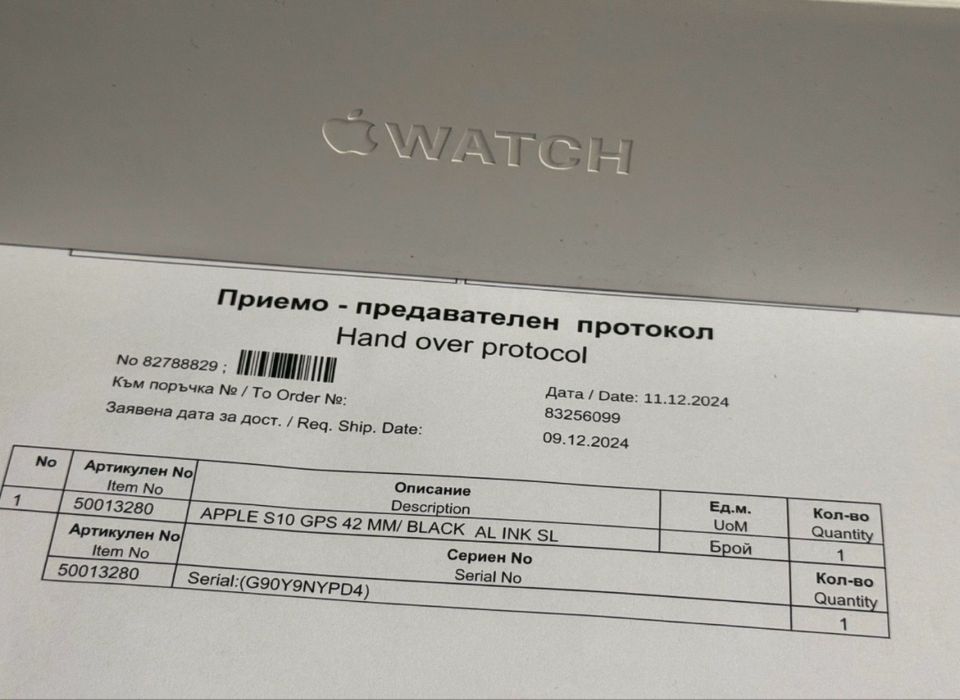 ЗАПЕЧАТАН 42mm Apple watch 10 Bluetooth Vivacom Гаранция 2г. Jet Black
