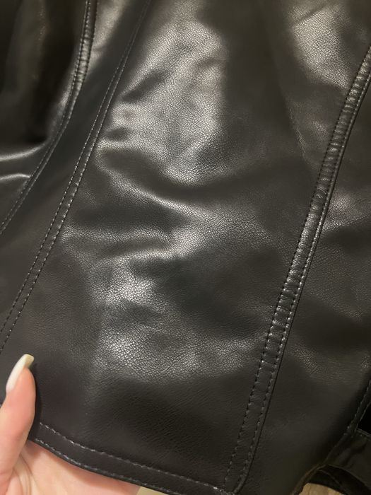 Черно кожено яке, размер S