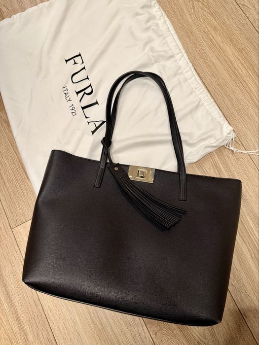 Geanta neagra piele FURLA